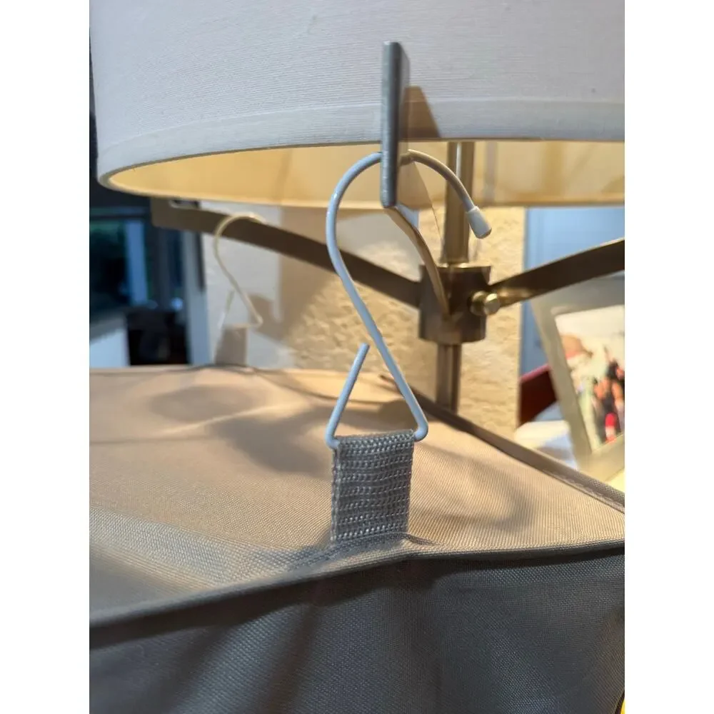 Set of 2 Gray 6-Shelf Hanging Closet Organizers Storage Shelves